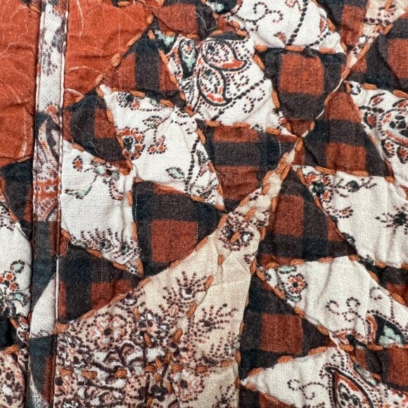 Ulla Johnson Long Quilted Coat Mirage Printed Cotton Medium Orange Floral Lined - Picture 12 of 16